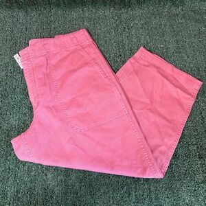 NWT‎ Madewell Tapered Leg Utility Pants Washed Pink Petite 33